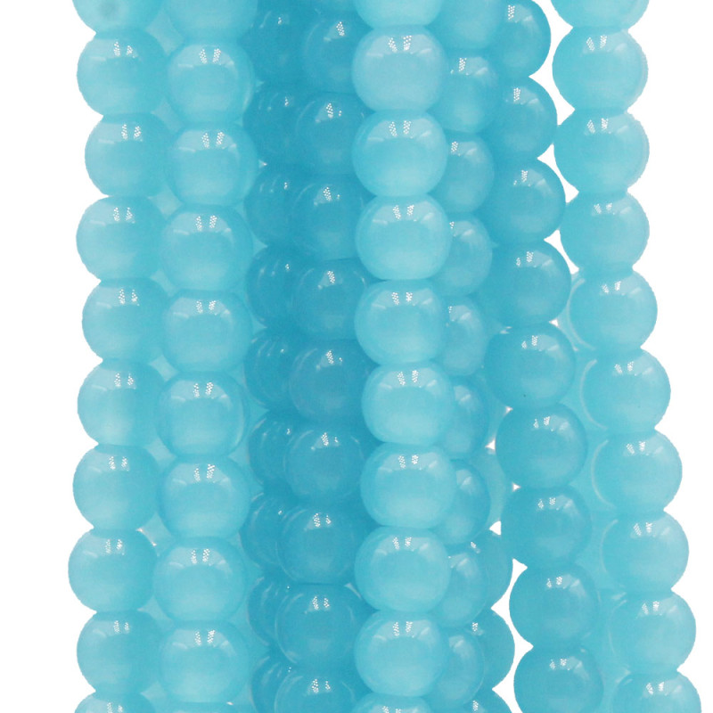 Perline in vetro tonde lisce 8 mm filo 40 cm (cele-8-mm) - pietreeminuterie.com