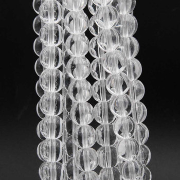 Perline in vetro trasparenti 10 mm tonde lisce filo 40 cm