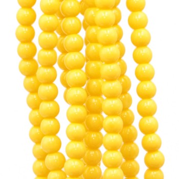 Perline in vetro 4 mm gialle mm filo 40 cm Perline in vetro 4 mm gialle mm filo 40 cm