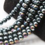 Perline in vetro 8 mm nero multi riflesso filo 40 cm