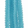 Perline in vetro celesti tonde lisce 6 mm filo 40 cm