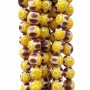 Perline in vetro decorate giallo 7.6 mm filo 40 centimetri 