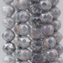 Perline in vetro diamound cut 8 mm grey A/B filo 40 cm