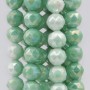 Perline in vetro diamound cut 8 mm verdi A/B filo 40 cm