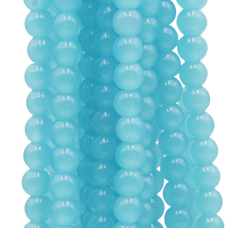 Perline in vetro tonde lisce 8 mm filo 40 cm (cele-8-mm) - pietreeminuterie.com