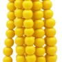 Perline in vetro tonde lisce 8 mm gialle filo 40 cm