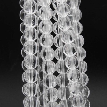 Perline in vetro trasparenti 6 mm tonde lisce filo 40 cm Perline in vetro trasparenti 6 mm tonde lisce filo 40 cm