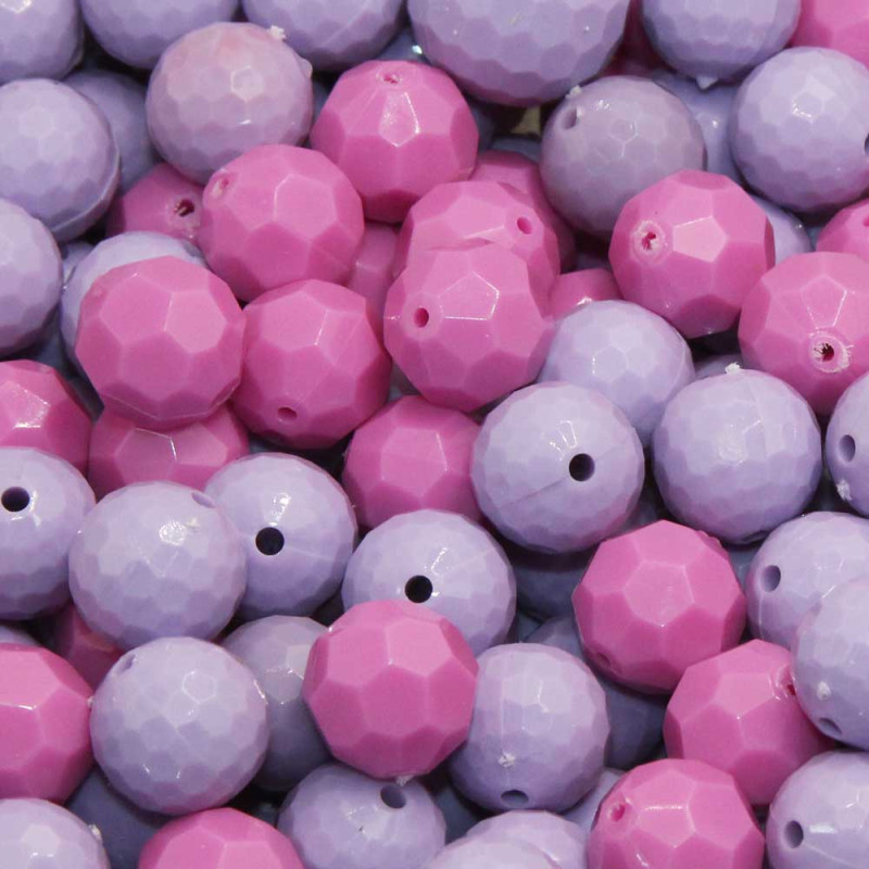 Perline in resina ab 12 mm mix viola e rosa 20 pz (pink6670) - pietreeminuterie.com
