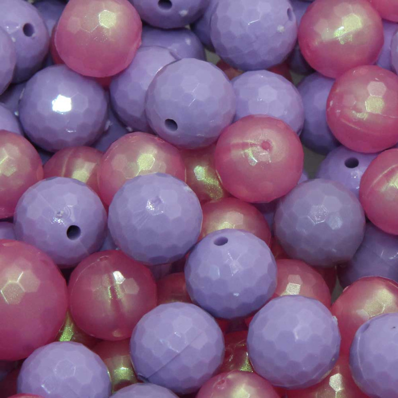 Perline in resina ab 12 mm mix viola e rosa multi color  20 pz (pink66z1) - pietreeminuterie.com