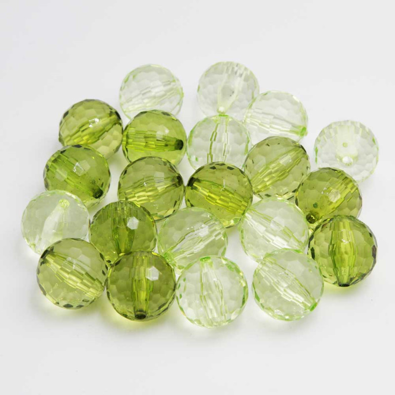 Perline in resina ab mix color verdi 16 mm 10 pz (mix55verd) - pietreeminuterie.com