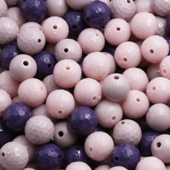 Lotto mix perline resina ab 3 colori 16 mm 10 pz