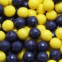 Perline in resina 16 mm sfac. mix color gialle viola 10 pz