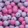 Perline in resina ab 12 mm mix viola e rosa 20 pz