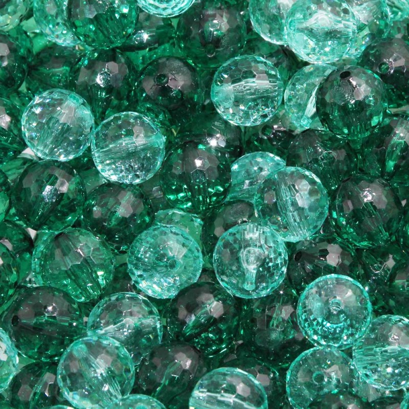 Perline in resina ab mix color 2 tonalità smeraldo 16 mm 10 pz (mix44verd) - pietreeminuterie.com
