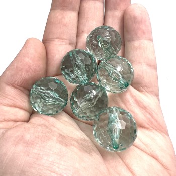 Perline in resina light green 20 mm sfac. 6 pz Perline in resina light green 20 mm sfac. 6 pz