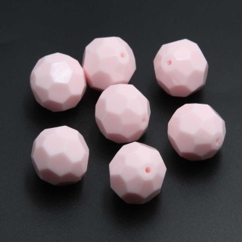 Perline in resina rosa 20  mm sfac. 6 pz