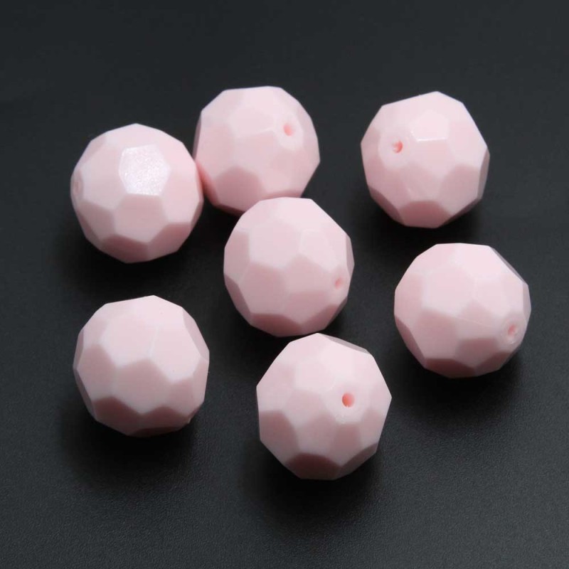 Perline in resina rosa 20  mm sfac. 6 pz (20rosa11) - pietreeminuterie.com