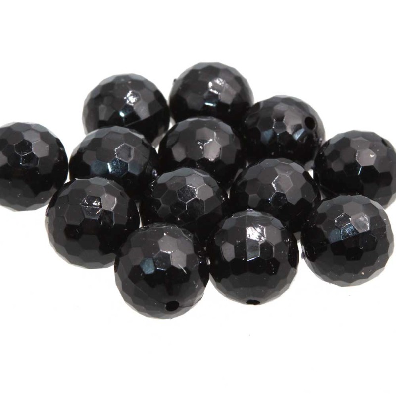 Perline resina AB nere sfac. 16 mm 10 pz (nere11a) - pietreeminuterie.com