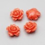 Rose in resina 12.5 mm corallo conf. 4 pz