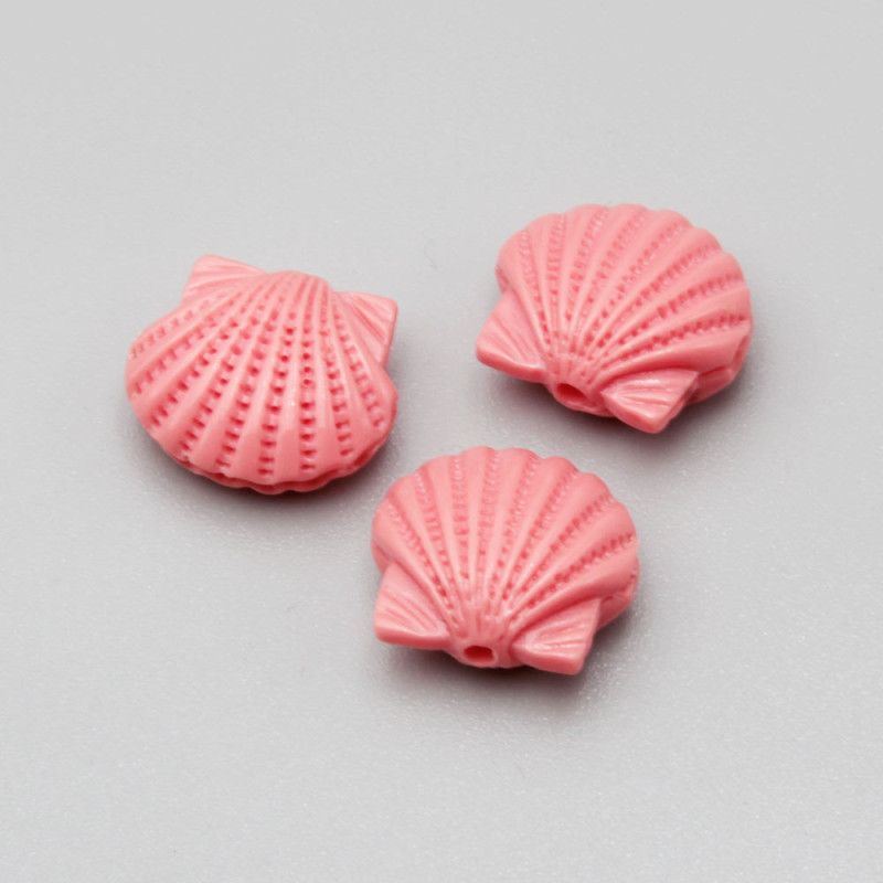 Conchiglia in resina 16 mm rosa antico conf. 2 pz (ros-cs33) - pietreeminuterie.com