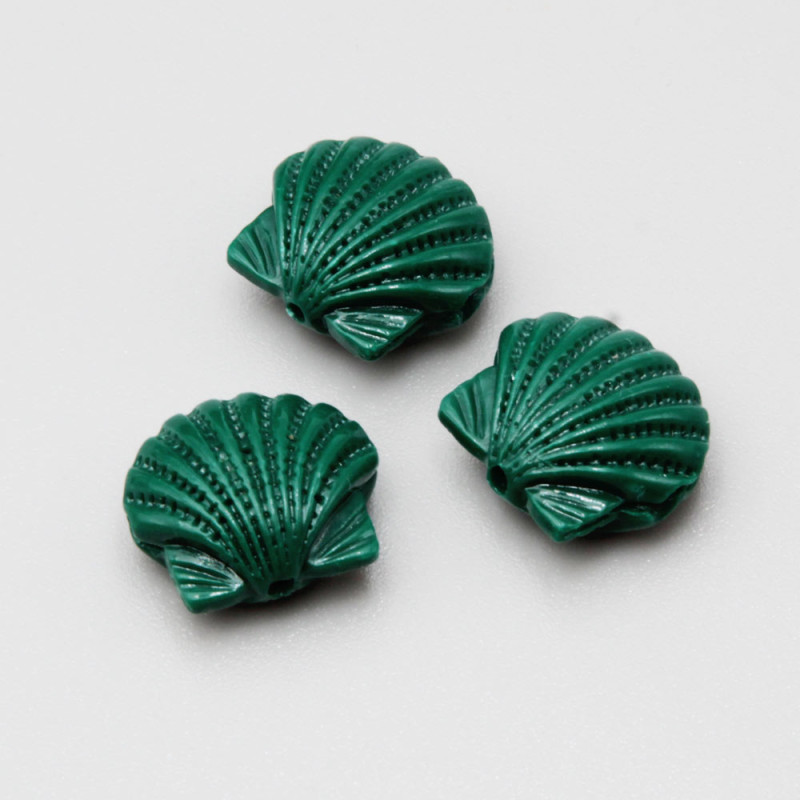 Conchiglia in resina 16 mm verde conf. 2 pz (ros-cs37) - pietreeminuterie.com