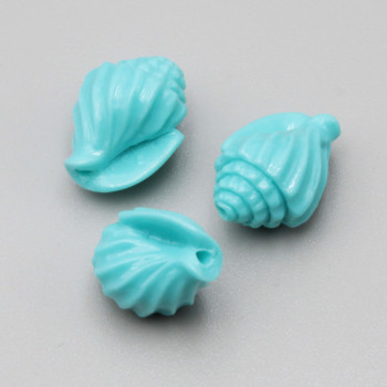 Conchiglia in resina 17.5 mm turchese conf. 2 pz Conchiglia in resina 17.5 mm turchese conf. 2 pz