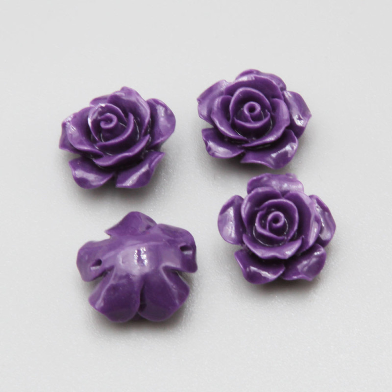 Rose in resina 14 mm viola conf. 4 pz (ros-vio1) - pietreeminuterie.com