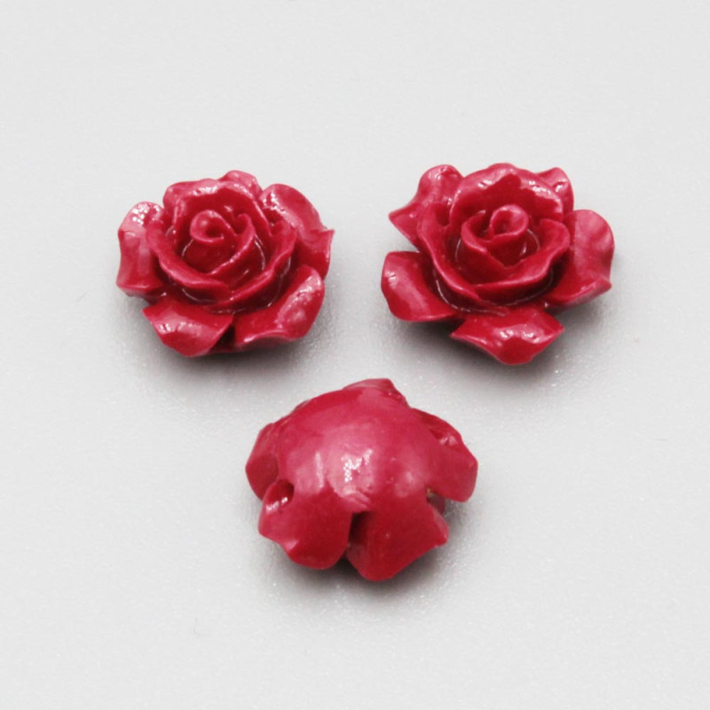Rosellina in resina 11.5 mm rossa conf. 4 pz (rosss-cc5) - pietreeminuterie.com