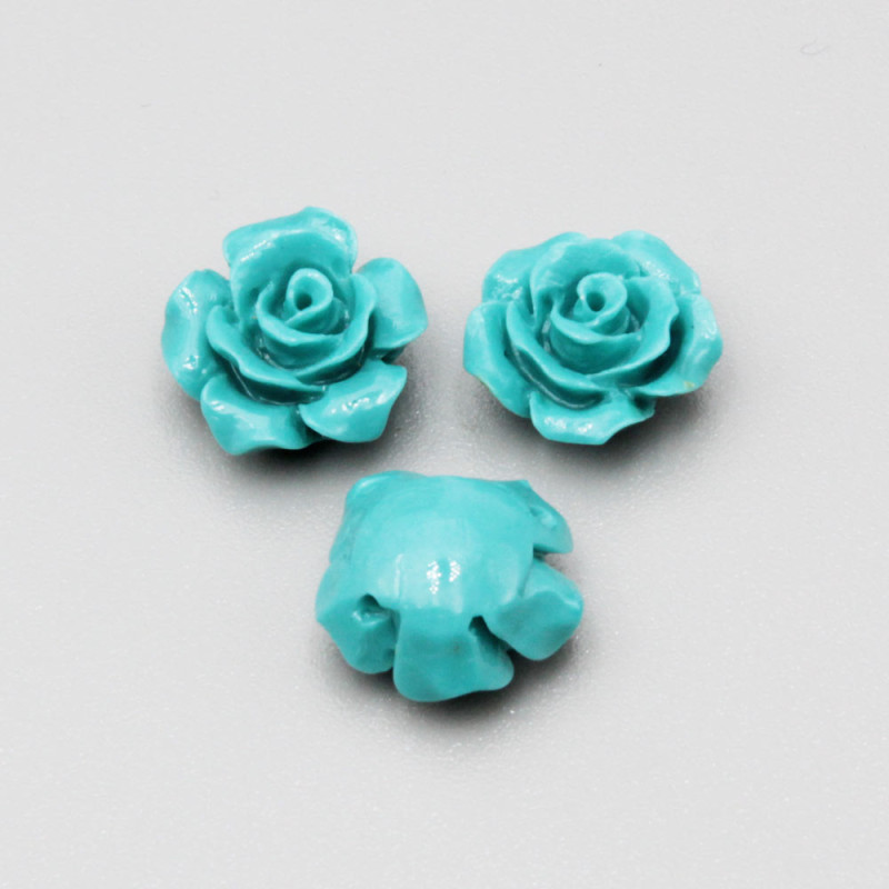 Rosellina in resina 11.5 mm turchese conf. 4 pz (ros-cc5) - pietreeminuterie.com