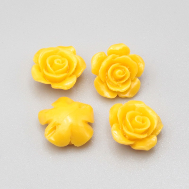 Rose in resina 14 mm gialle conf. 4 pz (ros-vio4) - pietreeminuterie.com