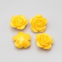 Rose in resina 14 mm gialle conf. 4 pz