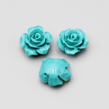 Rosellina in resina 11.5 mm turchese conf. 4 pz Rosellina in resina 11.5 mm turchese conf. 4 pz