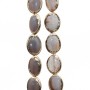Pietre dure rivestite agata di fuoco grigia ovale 20x14 mm conf. 1 pz