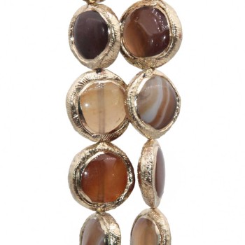 Pietre dure rivestite agata striata marrone 16 mm conf. 1 pz