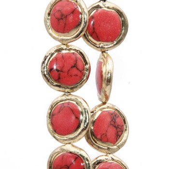 Pietre dure rivestite pasta turchese rossa 20 mm conf. 1 pz