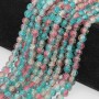 Perline in vetro tonde lisce rosa/azzurro filo 80 cm (105 pz circa)