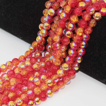 Perline in vetro a/b tonde lisce rosso/arancio filo 80 cm (105 pz circa) Perline in vetro a/b tonde lisce rosso/arancio filo 80 cm (105 pz circa)