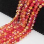 Perline in vetro a/b tonde lisce rosso/arancio filo 80 cm (105 pz circa)