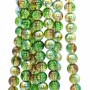 Perline in vetro a/b tonde lisce verde/marroe filo 80 cm (105 pz circa)