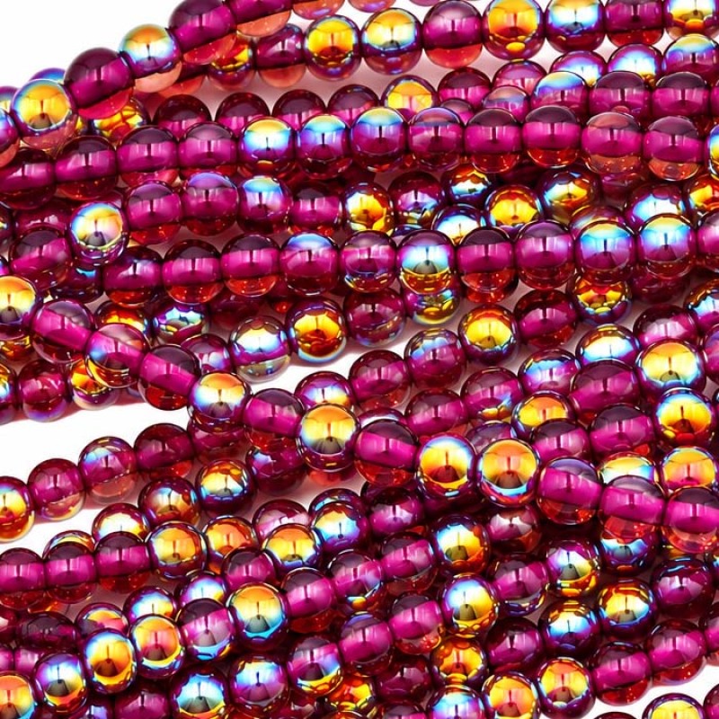 Perline crystal bead tonde lisce bordeaux 4 mm a/b filo 40 cm Perline crystal bead tonde lisce bordeaux 4 mm a/b filo 40 cm
