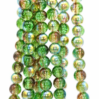 Perline in vetro a/b tonde lisce verde/marroe filo 80 cm (105 pz circa) Perline in vetro a/b tonde lisce verde/marroe filo 80 cm (105 pz circa)