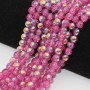 Perline in vetro a/b tonde lisce rosa filo 80 cm (105 pz circa)