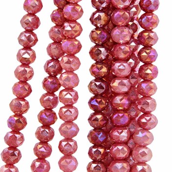 Cristalli diamond cut 8 mm A/B rubino filo 40 cm Cristalli diamond cut 8 mm A/B rubino filo 40 cm