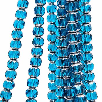 Cristalli silver edge sfac. 8 mm smeraldo filo 40 cm