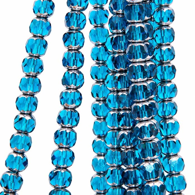 Cristalli diamond cut silver edge sfac. 8 mm smeraldo filo 40 cm Cristalli diamond cut silver edge sfac. 8 mm smeraldo filo 40 cm