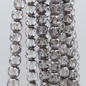 Cristalli silver edge sfac. 8 mm trasparenti filo 40 cm