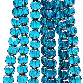 Cristalli silver edge sfac. 8 mm celesti filo 40 cm