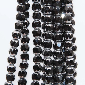 Cristalli silver edge sfac. 8 mm neri filo 40 cm