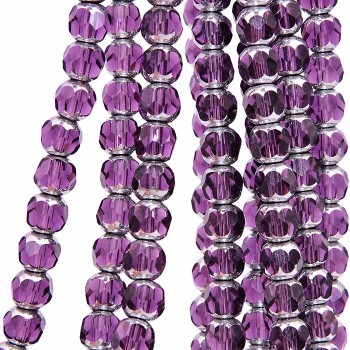 Cristalli silver edge sfac. 8 mm ametista filo 40 cm