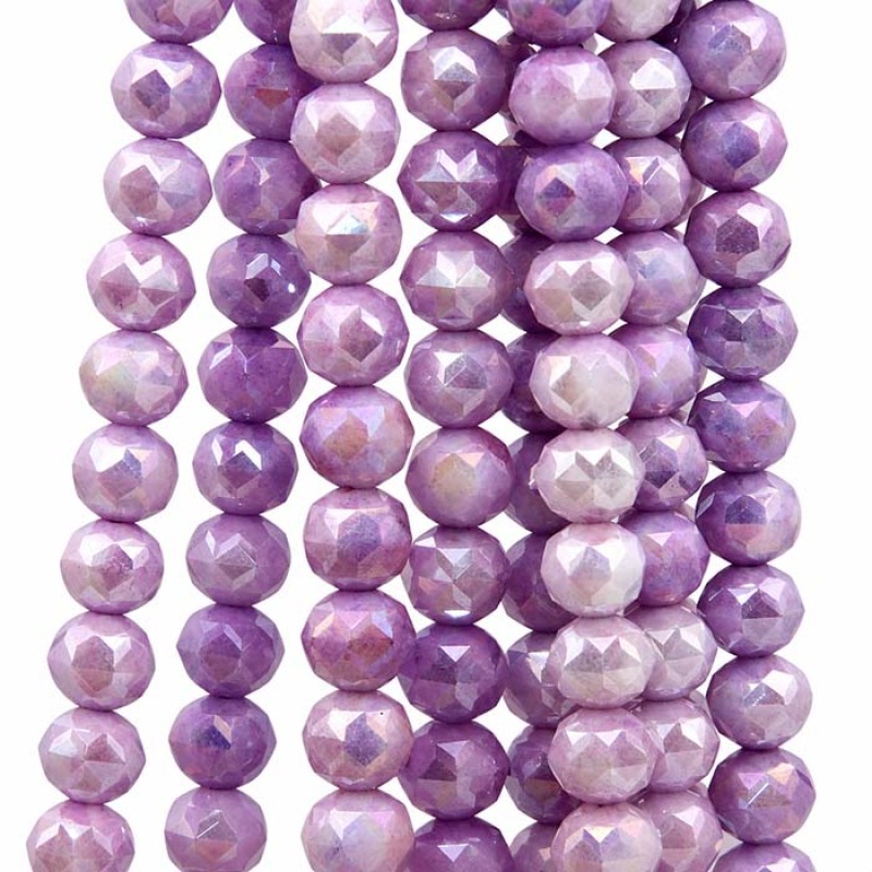 Cristalli diamond cut 8 mm A/B lilla filo 40 cm Cristalli diamond cut 8 mm A/B lilla filo 40 cm